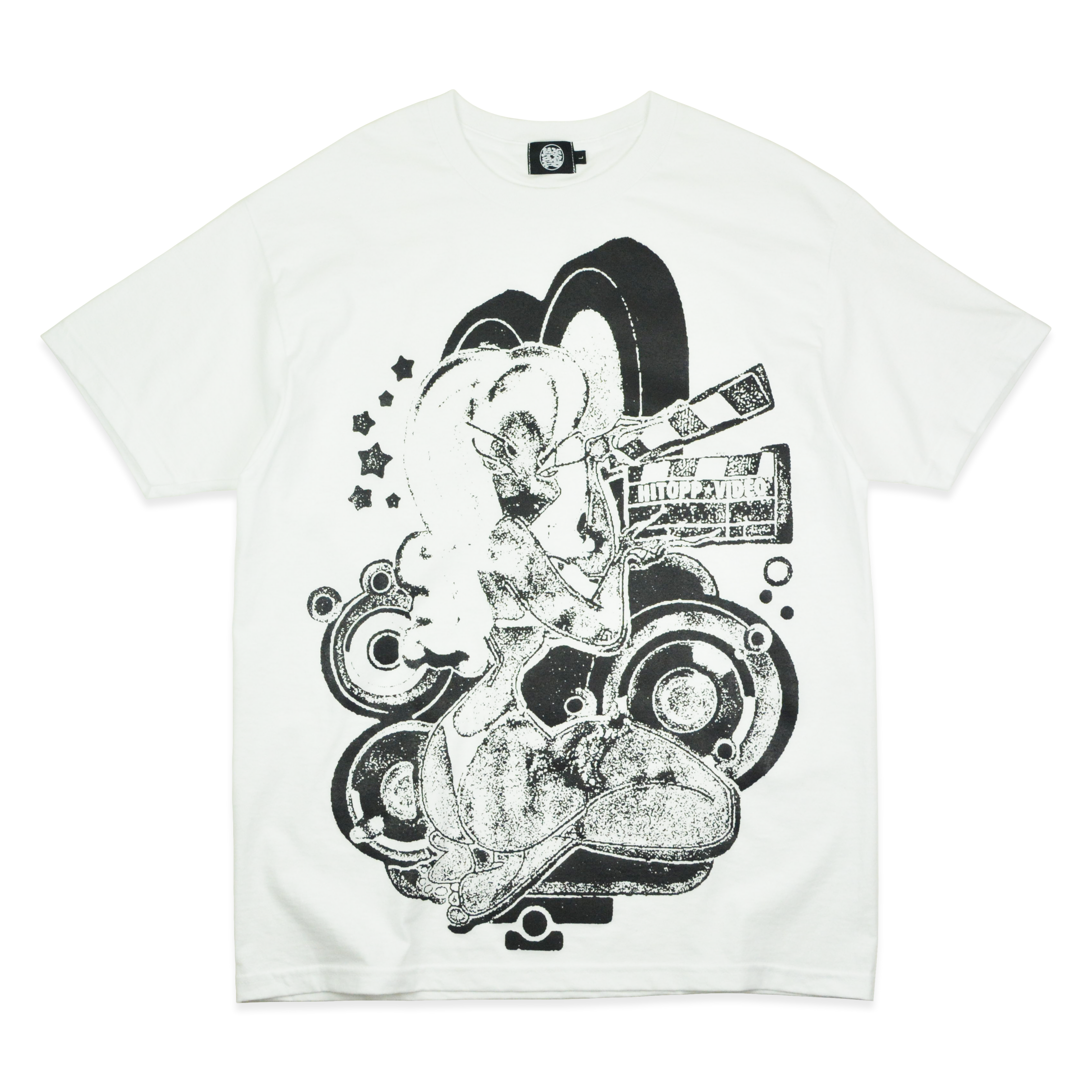 BLOCKBUSTER TEE WHITE/BLACK